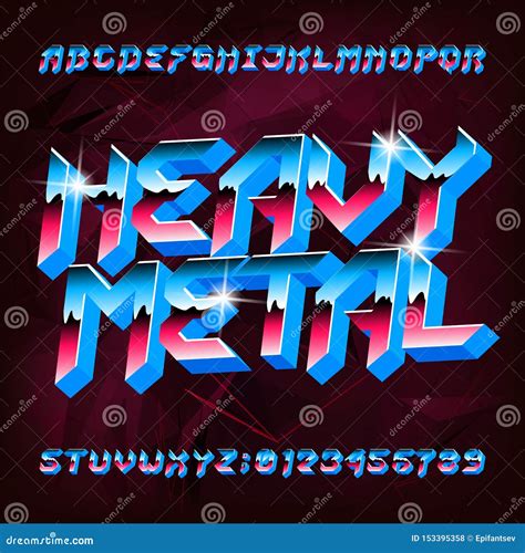 3d Heavy Metal Alphabet Font Metal Effect Shiny Letters And Numbers In