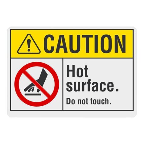 Lavex 10 X 7 Non Reflective Aluminum Caution Hot Surface Do Not Touch Safety Sign