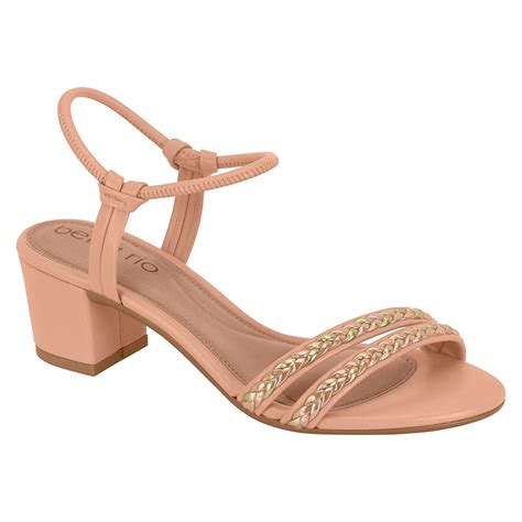 Sandalia De Taco Beira Rio 8246 1210 Nude Oro Rosa Dorado Lily Store