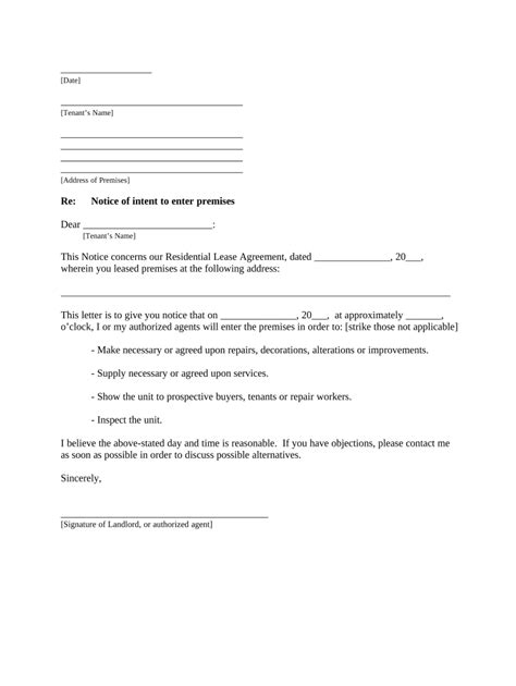 Landlord Notice To Enter Template Fill Out Sign Online Dochub