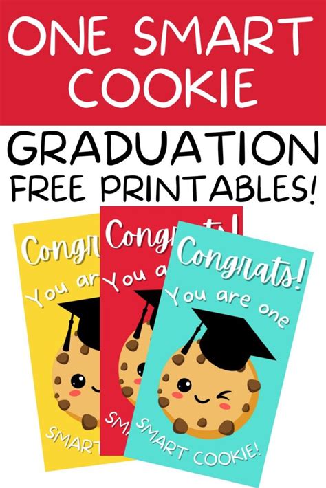 One Smart Cookie Graduation Free Printable Gift Tag Originalmom