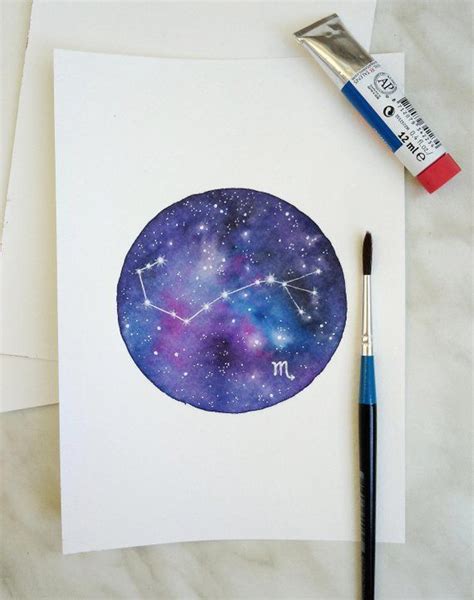 Original Constellation Watercolor Painting Scorpio Zodiac Constellation ...