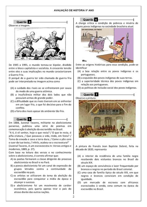 Atividades De HistÓria 9° Ano Com Gabarito Provas AvaliaÇÕes ExercÍcios