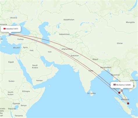 All Flight Routes From Koh Samui To Istanbul Usm To Ist Flight Routes