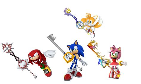 Sonic Tails Knuckles And Amy With Keyblades By Seanicdrummerhog On