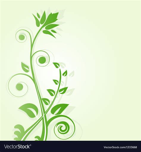 Abstract background with green flowers Royalty Free Vector