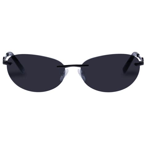 Slinky Matte Black Uni Sex Oval Sunglasses Le Specs