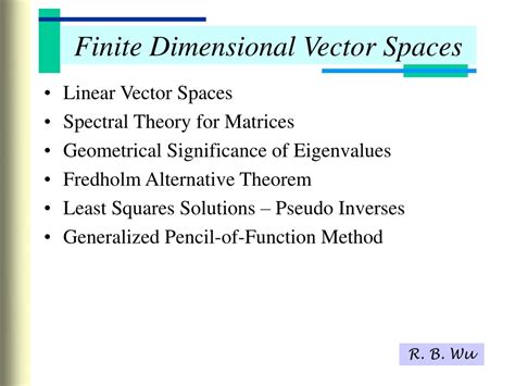 PPT Finite Dimensional Vector Spaces PowerPoint Presentation Free