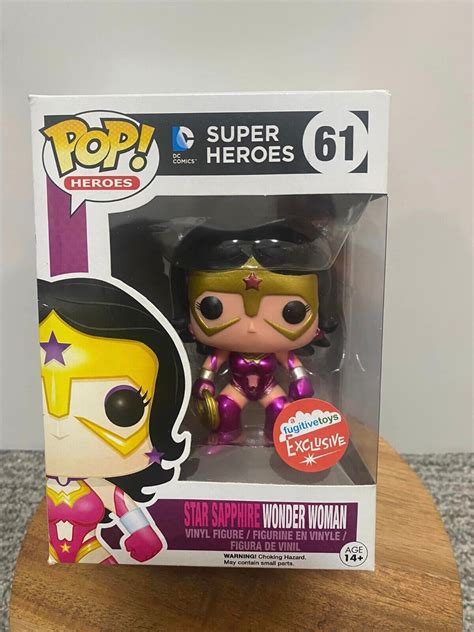 FUNKO POP METALLIC STAR SAPPHIRE WONDER WOMAN 61 FUGITIVE EXCLUSIVE