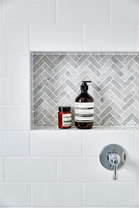 32 Adorable Marble Herringbone Backsplash Detail GODIYGO Tile