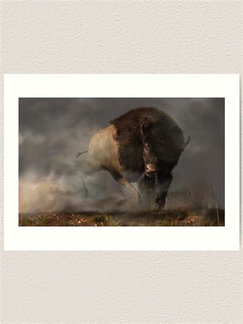 "Charging Buffalo " Art Print for Sale by DanielEskridge | Redbubble