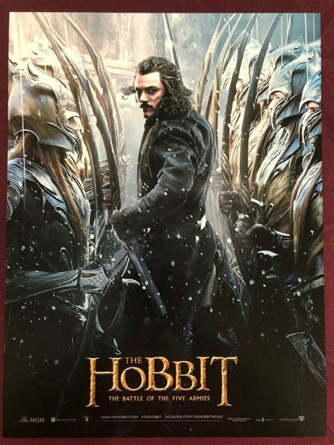 Hobbit Bard Five Armies Poster X Nm Shippd Flat Tolkien Smaug