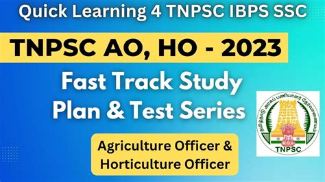 Tnpsc Ao Ho Study Plan Test Series Agriculture Horticulture