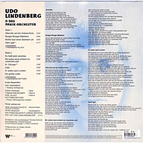 Udo Lindenberg Das Panik Orchester ALLES KLAR AUF DER ANDREA DORIA