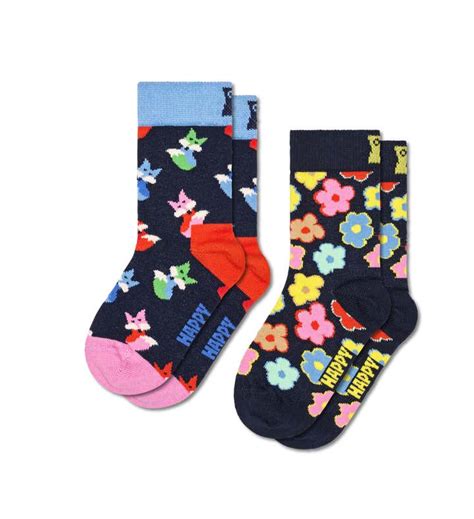 Kids Fox And Flower Crew Socks Fun Socks For Children Happy Socks Us