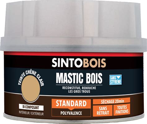 SINTO Mastic bois bi composant en poudre chêne clair boîte de 550