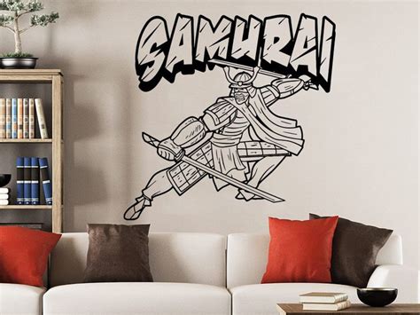 Samurai Wall Decal Swords Japanese Martial Arts Vinyl Sticker Home