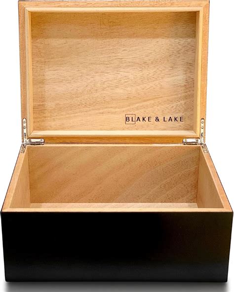 Large Wooden Box With Hinged Lid Wood Storage Box With