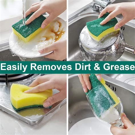 20 Cleaning Scrub Sponges for Kitchen, Dishes, Bathroom, Car Wash, One ...