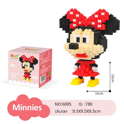 Mainan Nano Blocks Micky Minnie Mouse Mini Series 3D Model Mainan