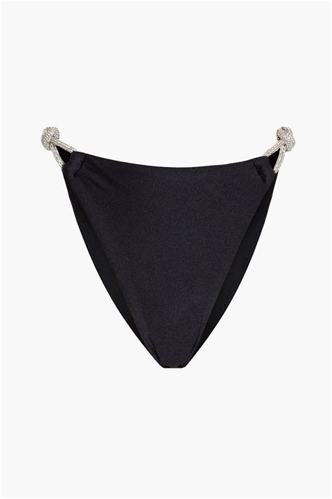 SIMKHAI Darien Crystal Embellished Mid Rise Bikini Briefs THE OUTNET