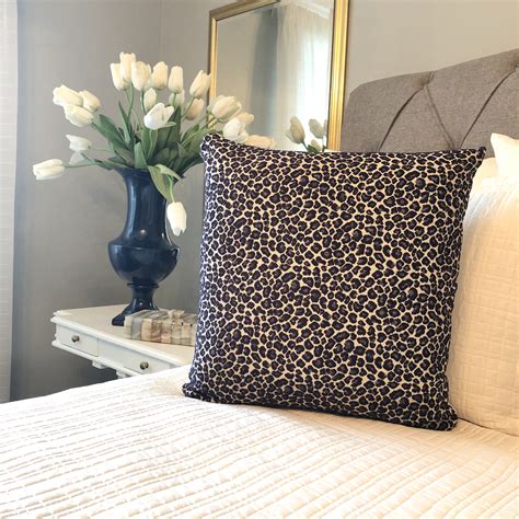 Blue Leopard Chenille Pillow Cover One Sided - Etsy