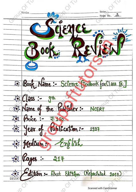 NCERT Book Review Science Class 9 For B Ed Group Of Tutors