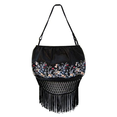 Alexander Mcqueen Flower Embroidered Fringe Bag At 1stdibs