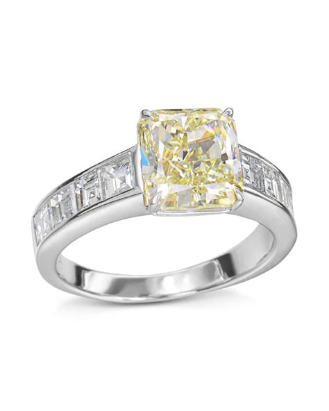 Yellow Radiant Cut Diamond And Square Diamond Ring Turgeon Raine