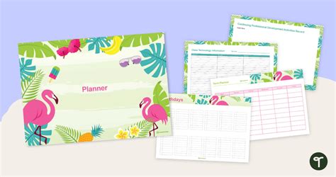 Tropical Paradise Digital Teacher Planner Teach Starter