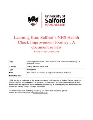 Fillable Online Usir Salford Ac Learning From Salford Nhs Health Check