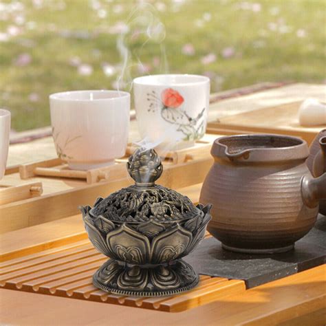 Lotus Copper Incense Burner Office Home Accessories Ashtray With Lid