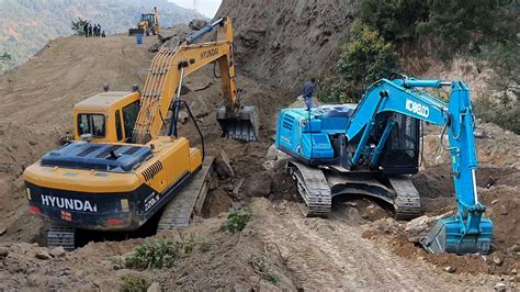 Hyundai Excavator Kobelco Excavator Cutting Hill Opening