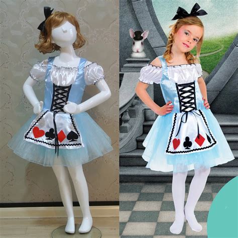 2018 New Alice In Wonderland Dress Stage Wear Clothing Kids Party Fancy