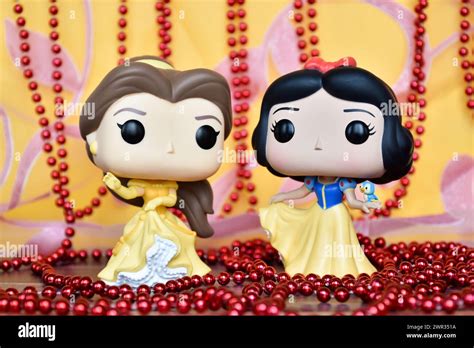 Funko Pop action figures of Disney princesses Belle (Beauty and the ...