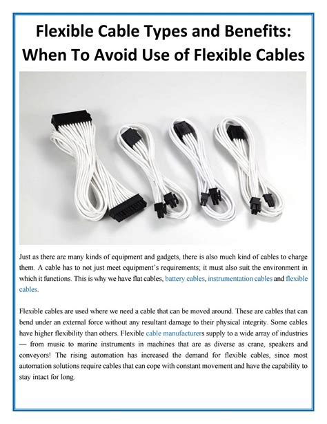 Flexible cable types and benefits when to avoid use of flexible cables ...