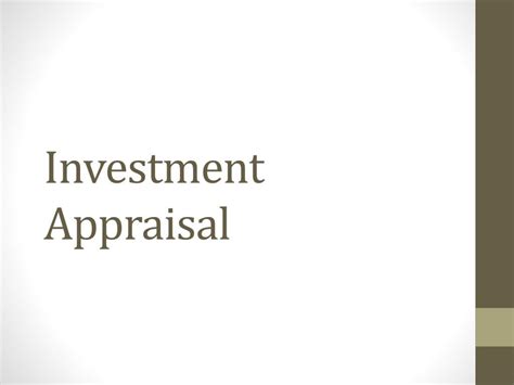 investment appraisal powerpoint    id