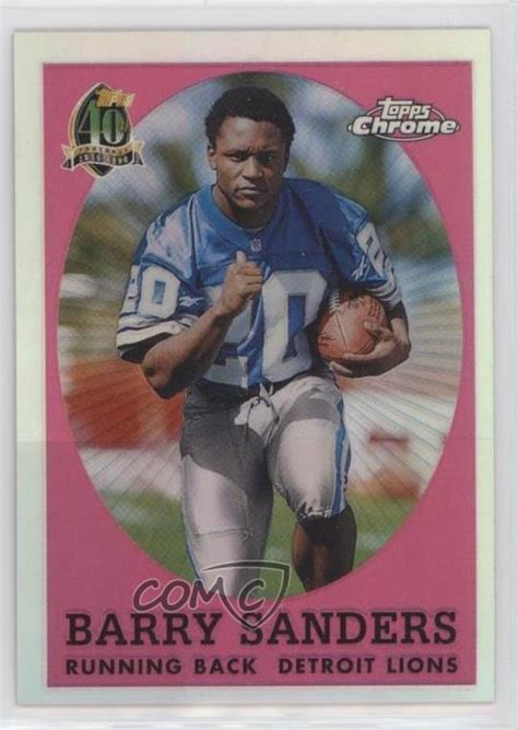 Topps Chrome Th Anniversary Retro Refractor Barry Sanders Hof