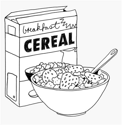 Transparent Cereal Bowl Clipart Cereal Box Clipart Black And White