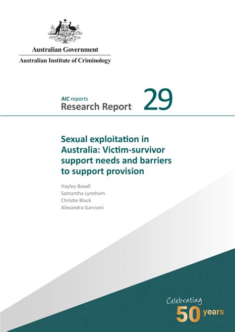 Pdf Sexual Exploitation In Australia Victim Survivor Support Needs