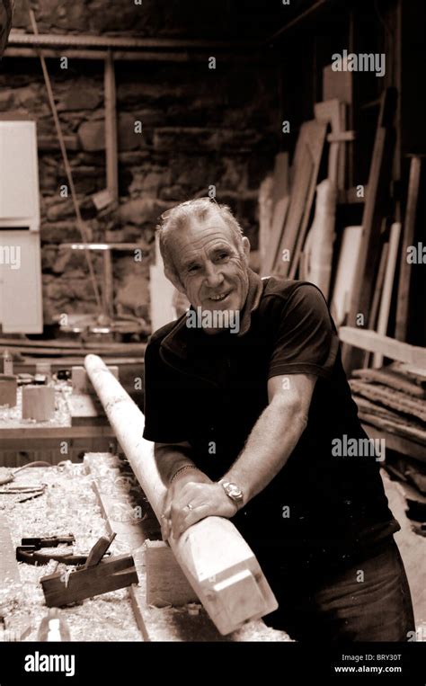 Shetland Boat Builder Robbie Tait Working In His Workshop At The