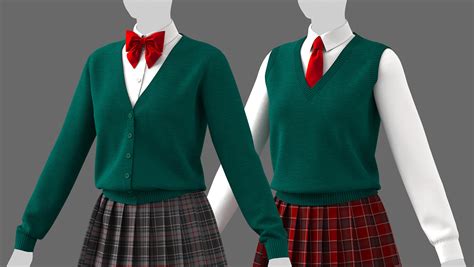 ArtStation - High School Uniform Set (Female) / Women's outfit | Game ...