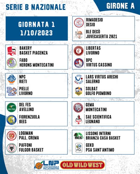 Serie B Nazionale Old Wild West Il Programma Della