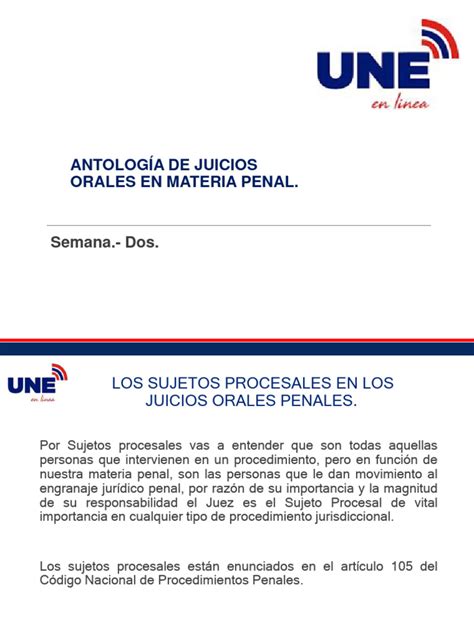 Ldr601 Antología Semana 2 Juicios Orales En Materia Penal Pdf Ley Procesal Derecho Penal