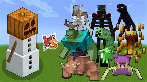 Op Snow Golem Vs Mutant Creatures Op Snow Golem Vs Mutant Mobs Youtube