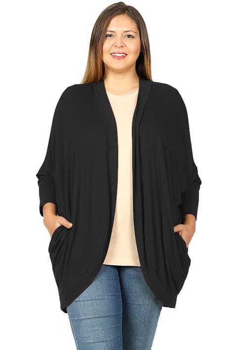 Jed Fashion Women S Plus Size Cocoon Wrap Soft Knit Cardigan