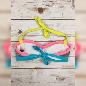 Becca Swim Bca Rebecca Virtue Color Block Stripe Bikini Top S