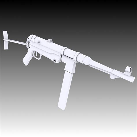 MP40 3d Model Machine Gun 3D Model CGTrader