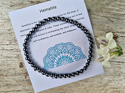 Hematite Bead Bangle Mm Hello Indigo Halo