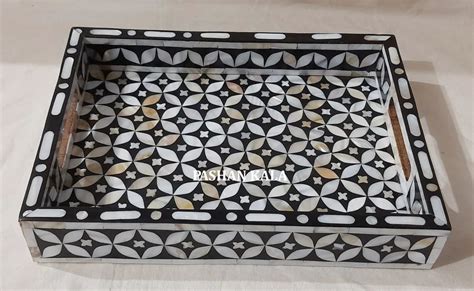 Natural Mother Of Pearl Inlay Tray At Best Price In Agra By Pashan Kala